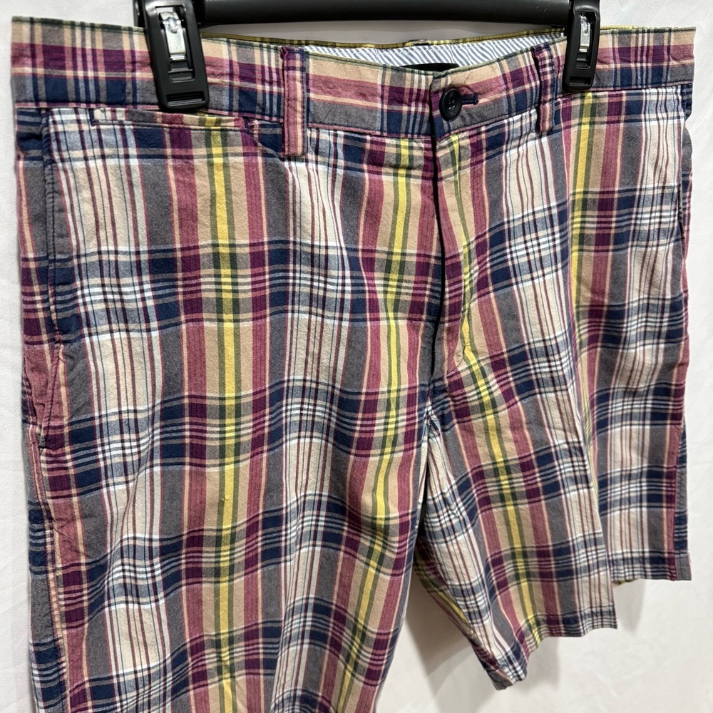 Preppy Plaid Cotton Flat Front Tailored Casual Mens Shorts 36 Banana‎ Republic - Picture 2 of 11